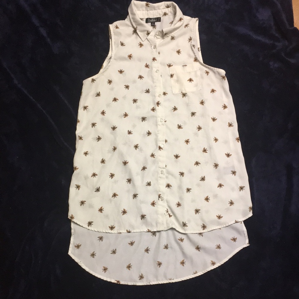 Label Rachel Rachel Roy top, white with bee print